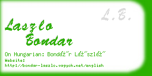 laszlo bondar business card